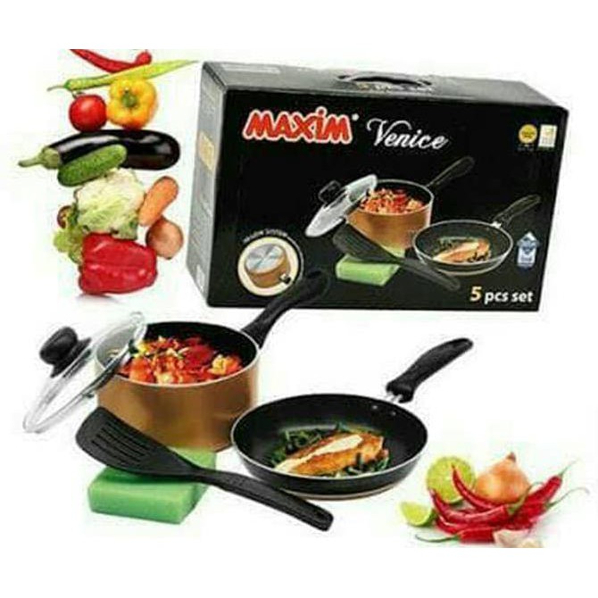 Maxim Venice Set 5Pcs / Paket Dapur Peralatan Masak Keperluan Rumah - Terbaik 