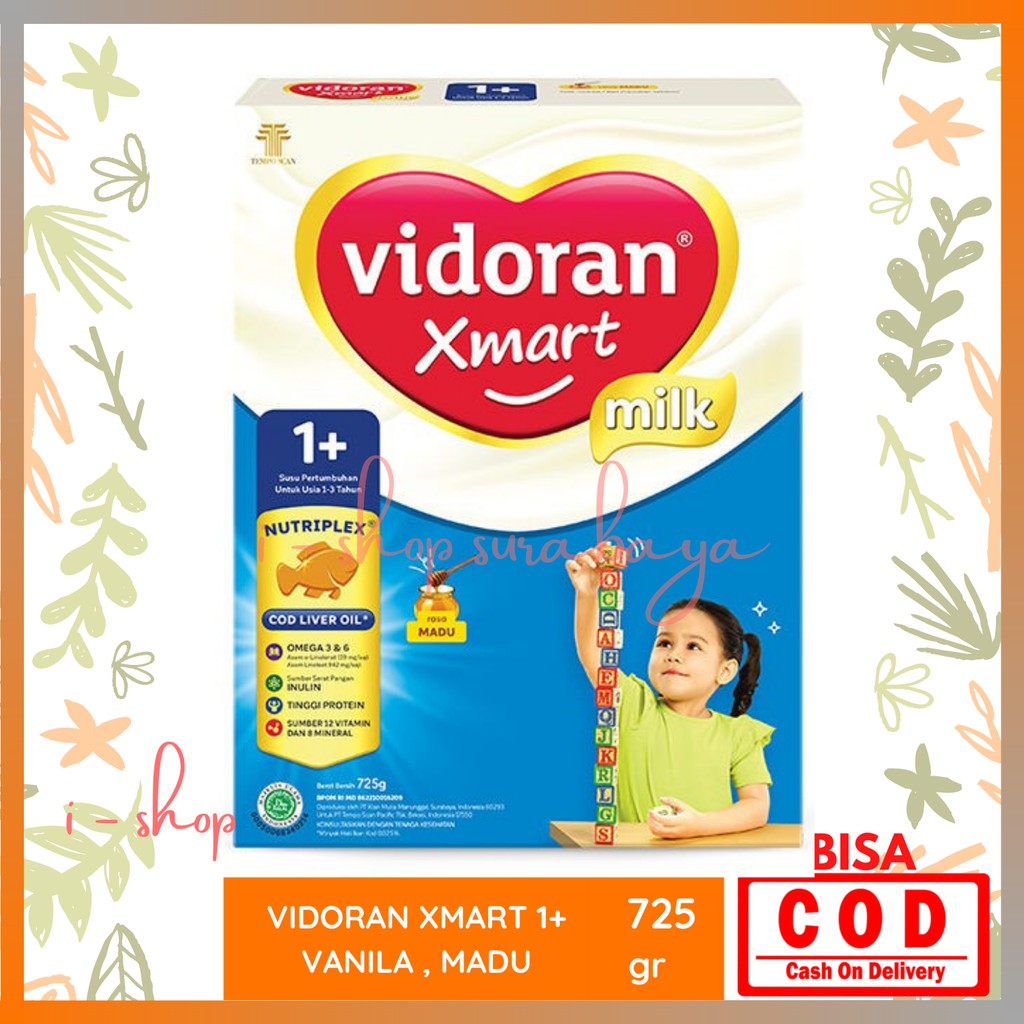 Vidoran Xmart Susu Anak 1+ 3+ 5+ Isi 725 gr / Vanila Madu Coklat / Susu Formula Terbaik