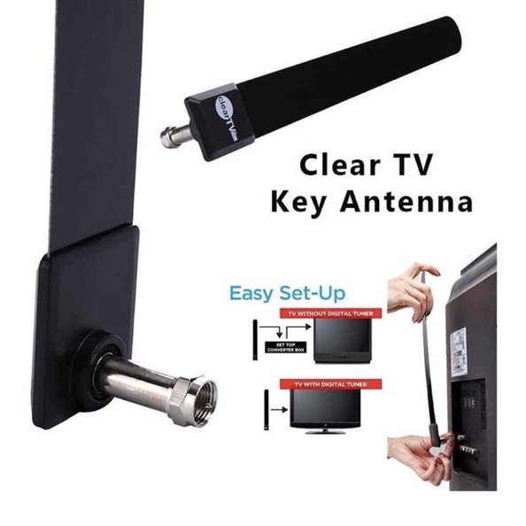 [COD] Clear TV Key HDTV Antena Indoor Digital Saluran TV HD Tancapkan ke TV Setiap Cepat &amp; Mudah Setup Hanya Plug It In