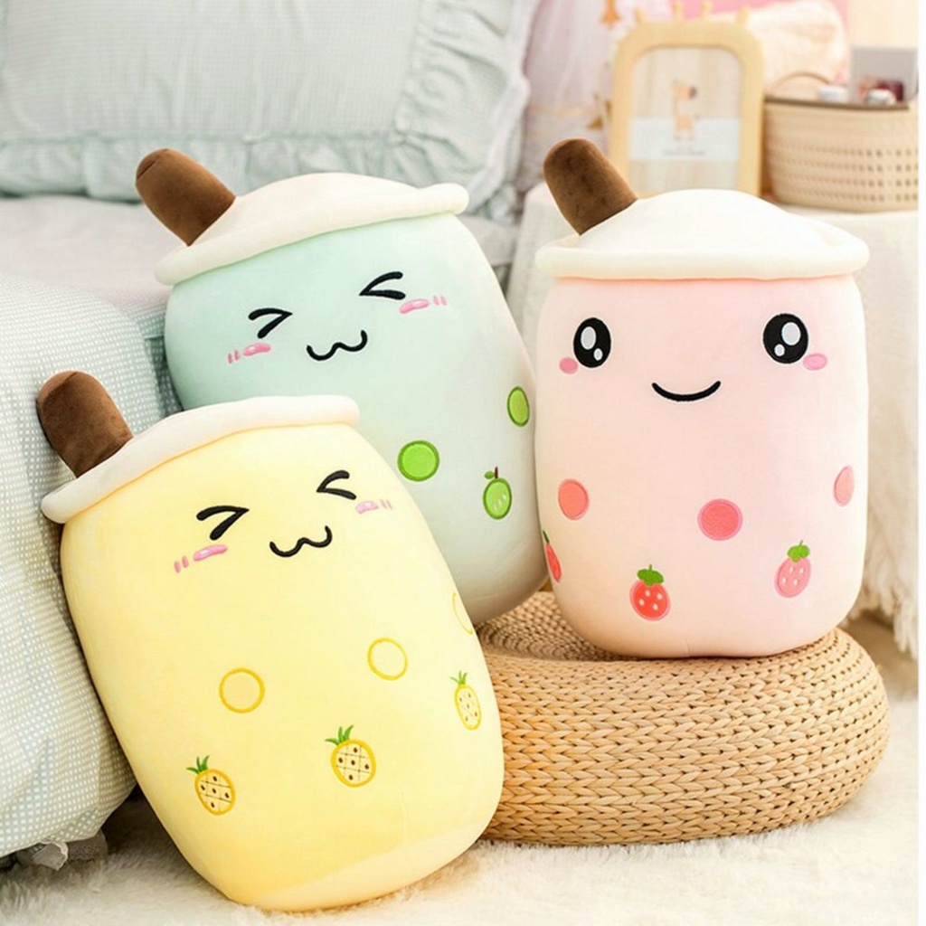 Boneka Boba Milk Tea Plush Buah Mainan Lucu Bahan Halus Dan Lembut