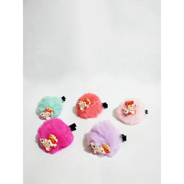 JLB16 Jepit Buaya Pom Pom Unicorn 1pc