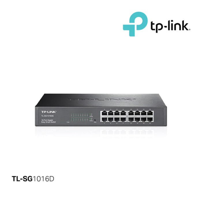 TP-LINK TL-SG1016D TPlink 16 Port Gigabit Desktop Rackmount Switch Hub