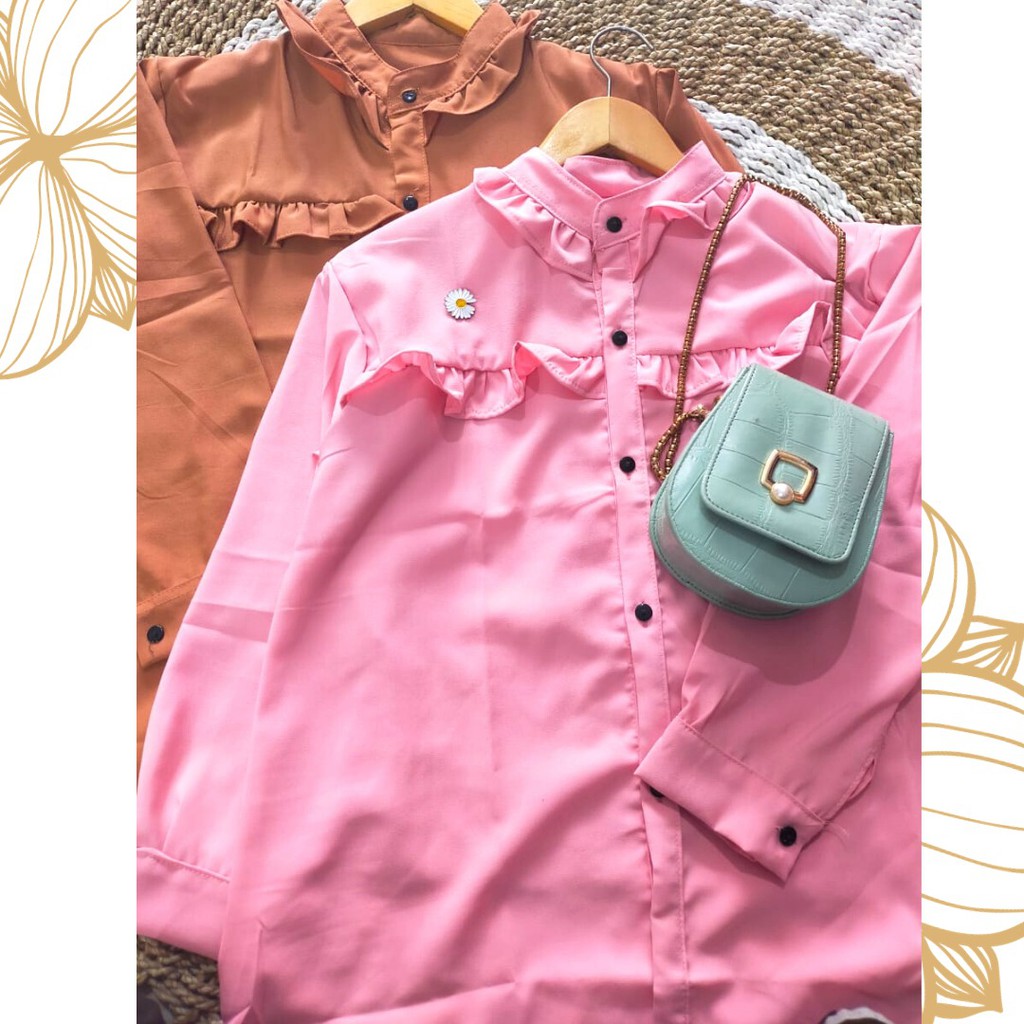 Riana ruffle blouse / blus rempel / atasan wanita korean style