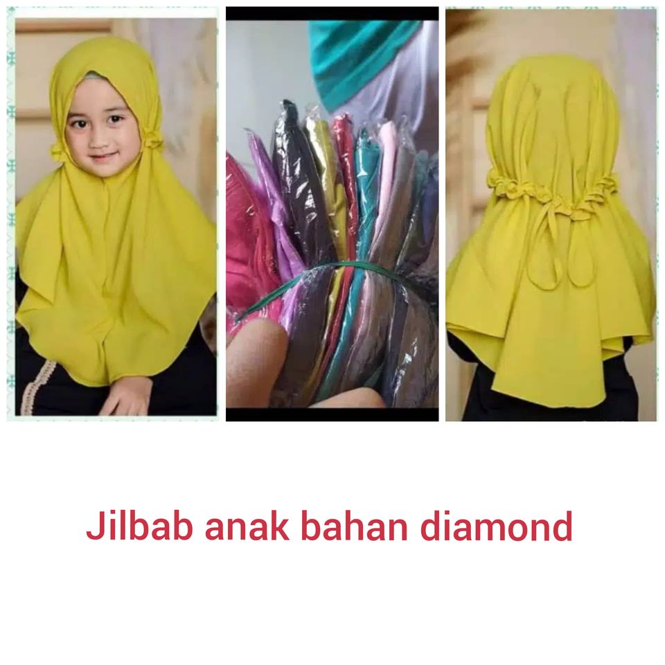 BERGO MARYAM ANAK TALI KERUT - SYIRIA ANAK BAHAN DIAMOND - HIJAB INSTAN ANAK