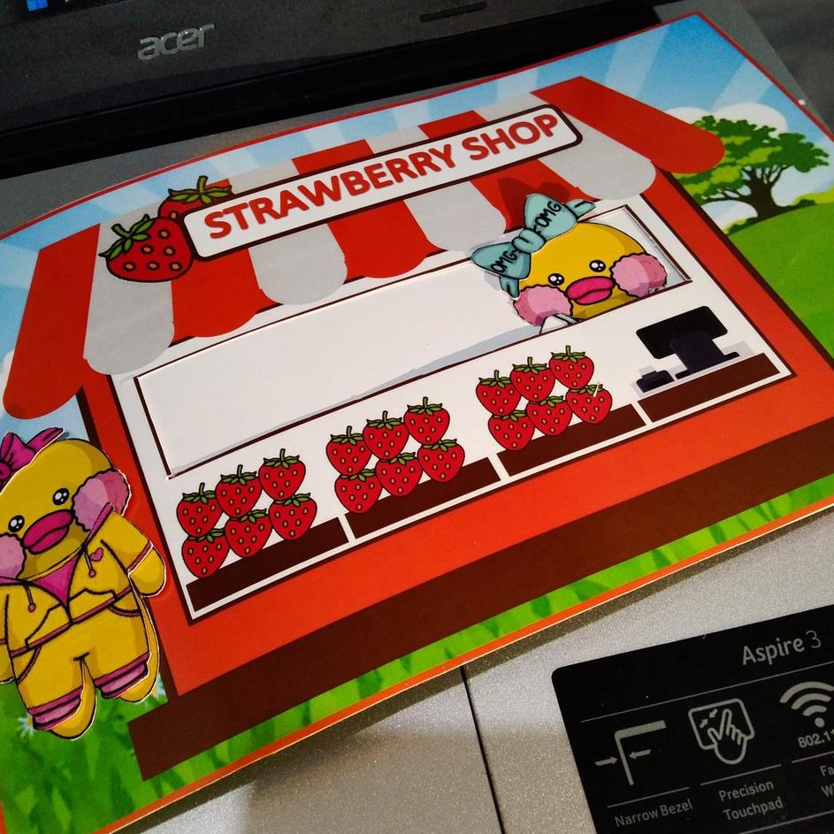 Terbaru.. Bebek Viral Paperduck Mainan Edukasi Strawberry House