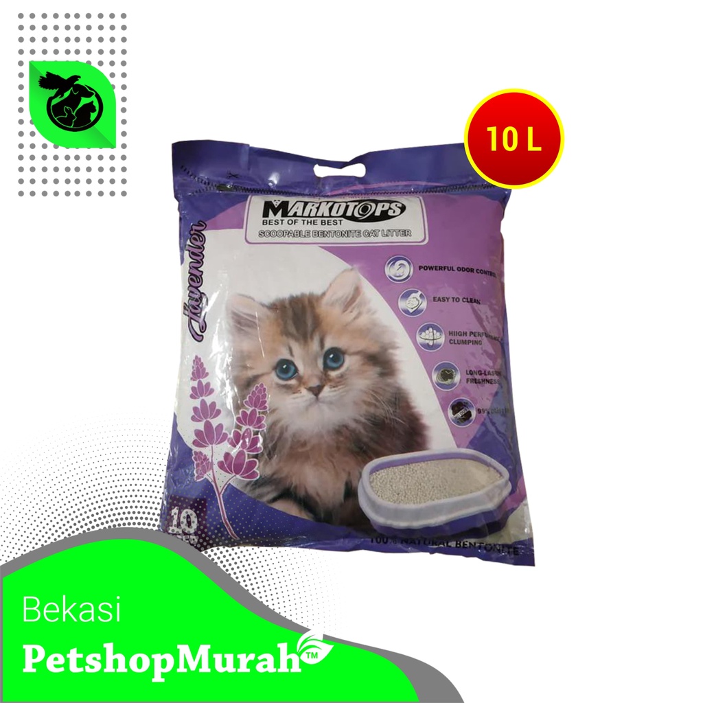 [GOSEND] Pasir Kucing Markotops 10 Liter Cat Litter 10ltr Gumpal Clumping Wangi