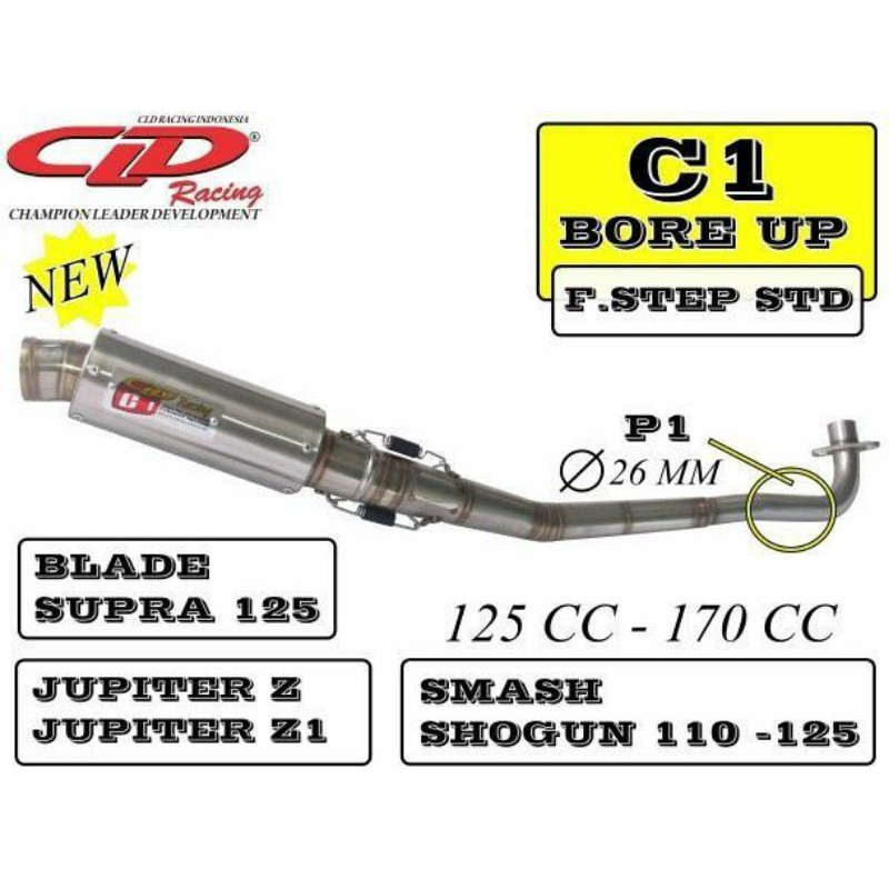 KNALPOT CLD JUPITER Z Z1 BLADE SUPRA KHARISMA SMASH C1 BORE UP