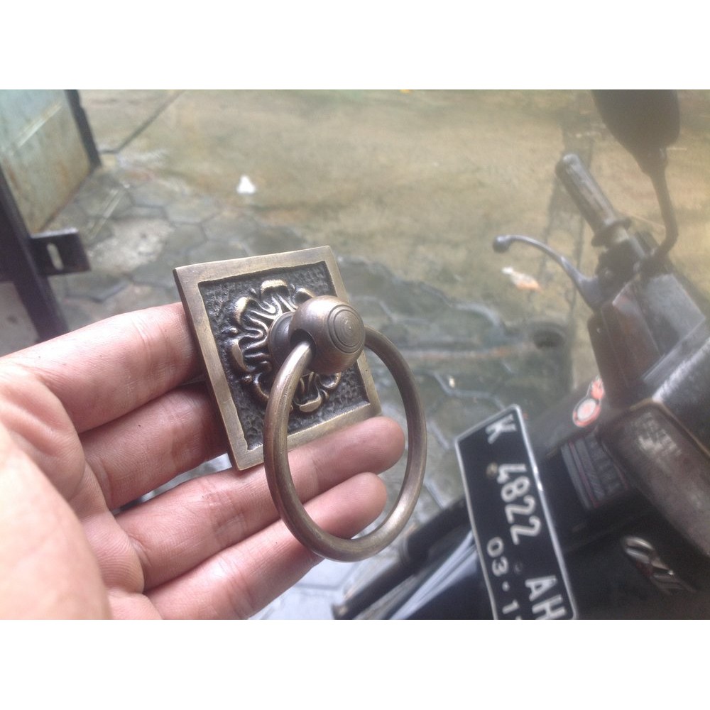 Handle Tarikan Pintu Gebyok Kuningan Antik Gby 027 Shopee Indonesia