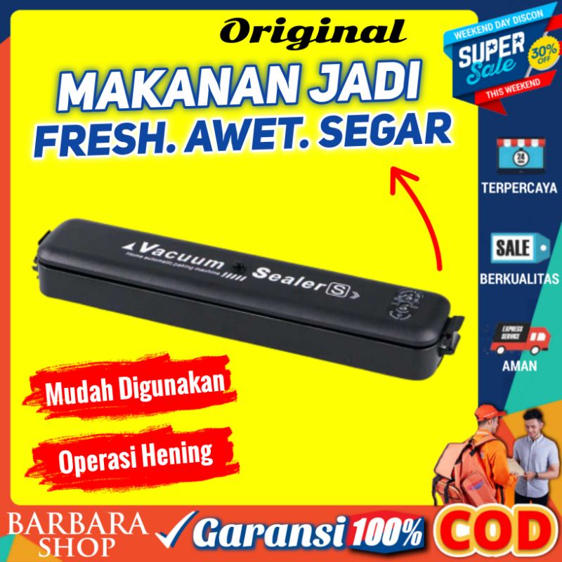 Vacuum Sealer Sealler Makanan Basah Dan Kering Elektrik Plastik 240V 80W