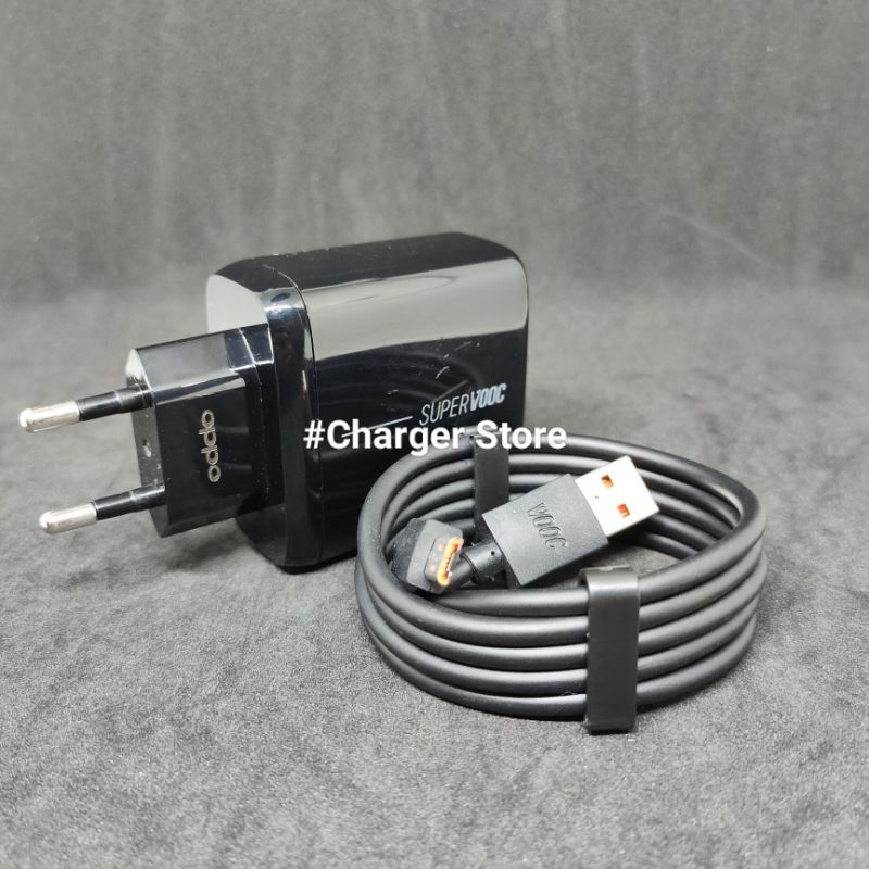 Charger Oppo 65W 6.5A Hitam Micro USB FAST CHARGING VOOC ORIGINAL