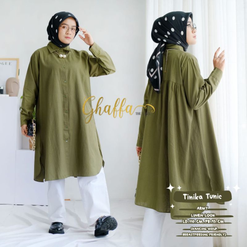 Tunik polos muslimah / Tanika tunik by ghaffa the label / Tunik linen look