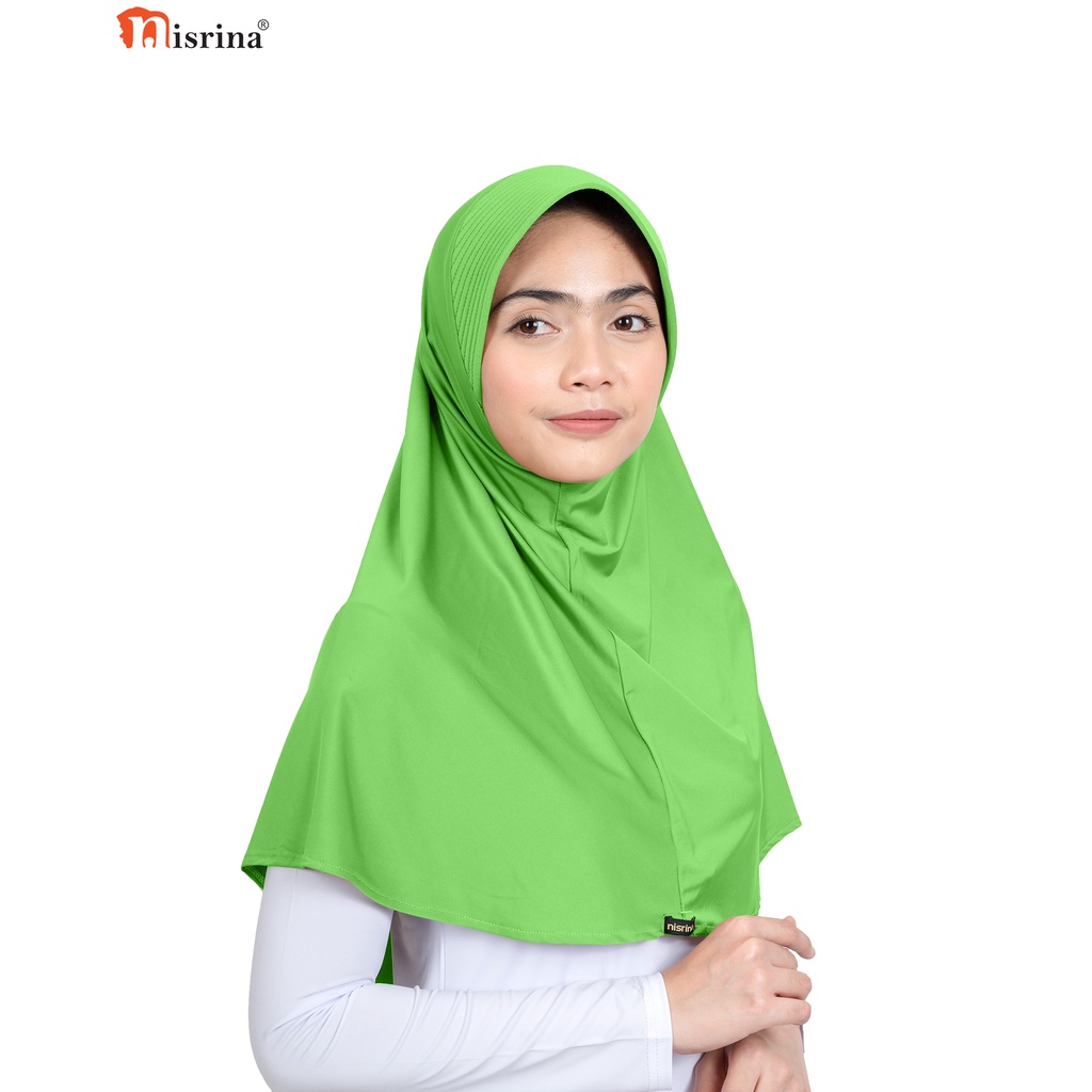 Nisrina Fashion Muslim Jilbab Instan Polos Citra Narurita-Hijau Stabilo