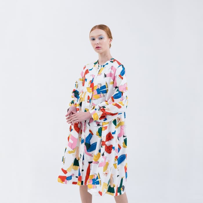 Nadjani X Chiel - Dress Tine - White Yesha Berkualitas