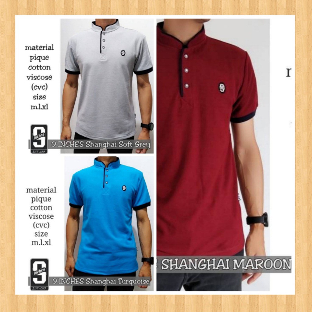 Kaos Polo Premium Kerah Shanghai Pria Dewasa Keren Murah Cotton viscose
