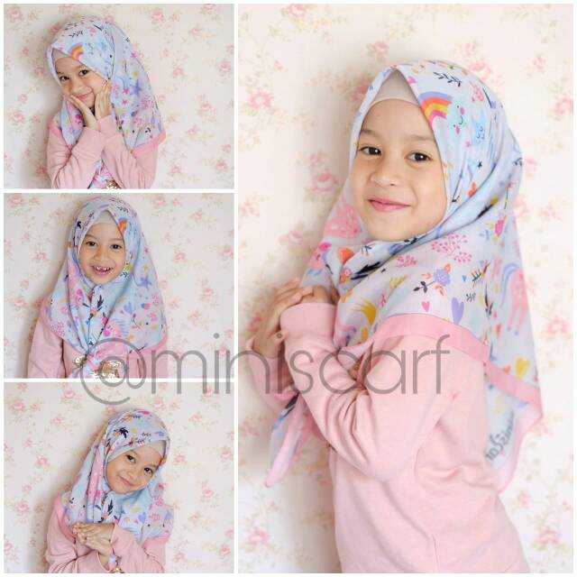 Miniscarf Jilbab Anak Voal Kerudung Anak Voal Jilbab Printing
