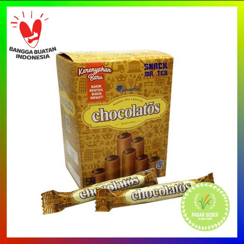 

Gery Chocolatos Wafer Roll / Chocolatos Coklat Wafer Roll 1 Box isi 24 pcs