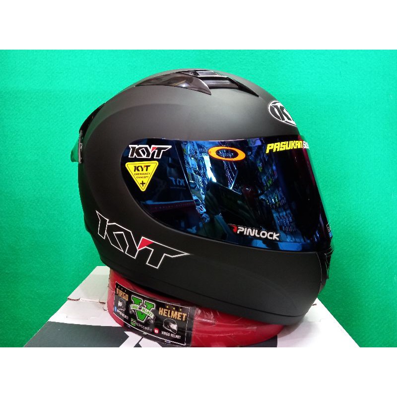 Kyt helm r10 Black doff paket komplit | ganteng termurah