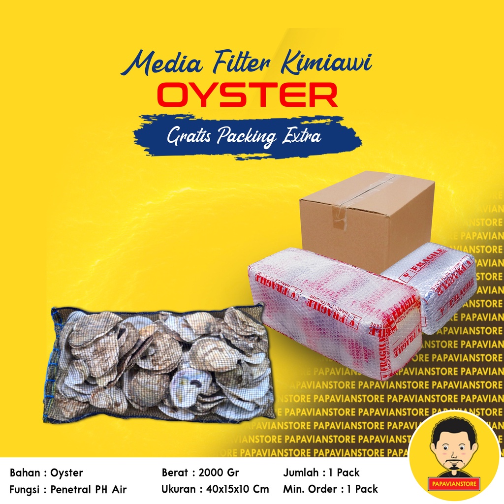 MEDIA FILTER BIOLOGIS OYSTER KERANG LAUT PENURUN PH KOLAM AQUARIUM PALING AMPUH