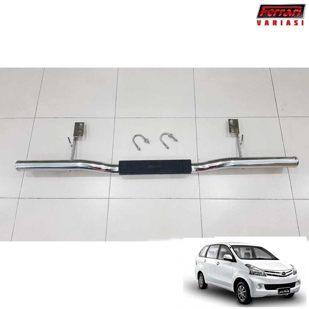 bumper belakang mobil Xenia lama polos stainless ferrari variasi