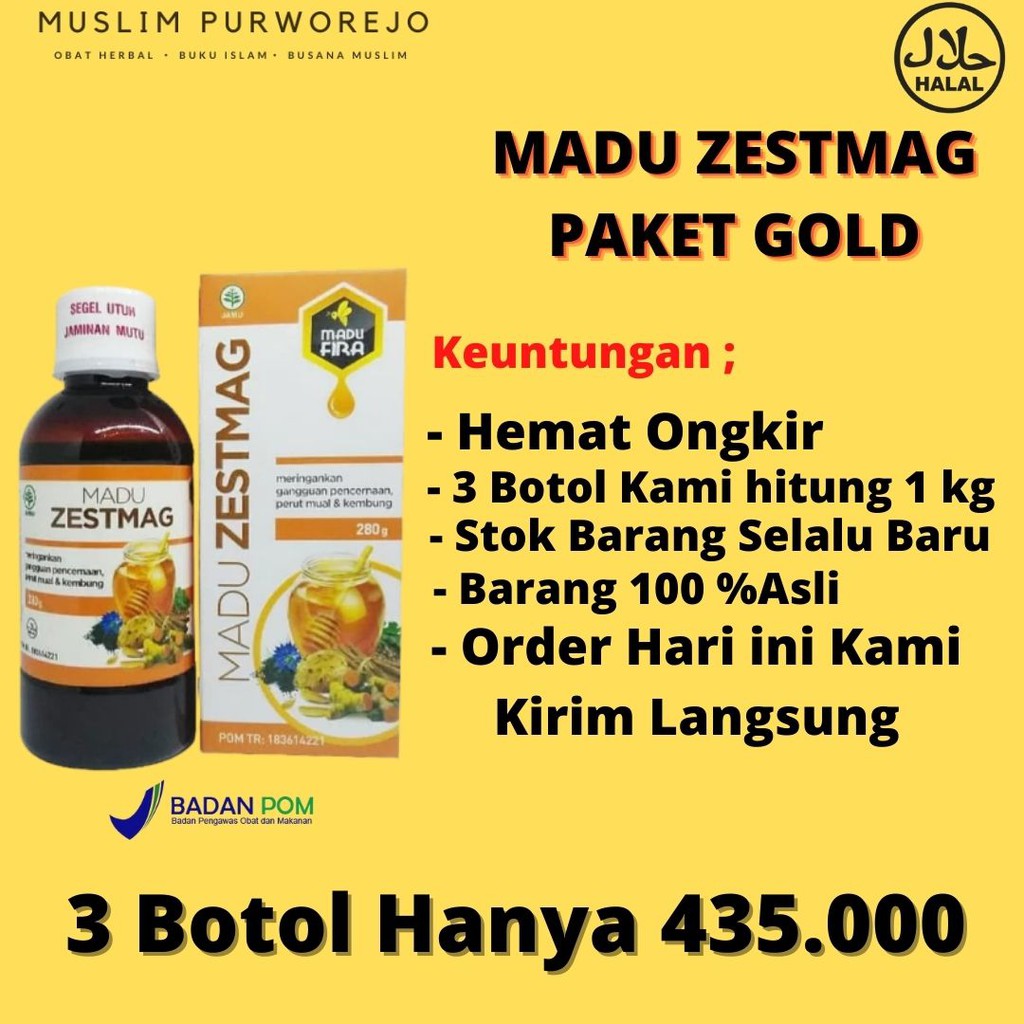 Paket Gold Beli 3 Madu Zestmag Lebih HEMAT |Obat Maag Asam Lambung Kronis & Gerd Asli