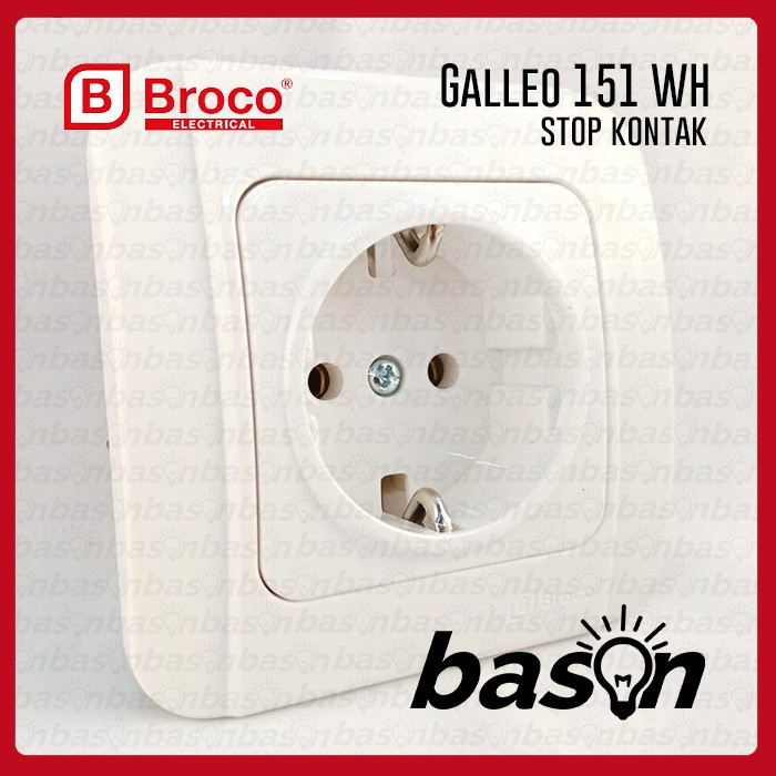 BROCO Galleo White / Putih G151 | Socket Outlet - Stop Kontak