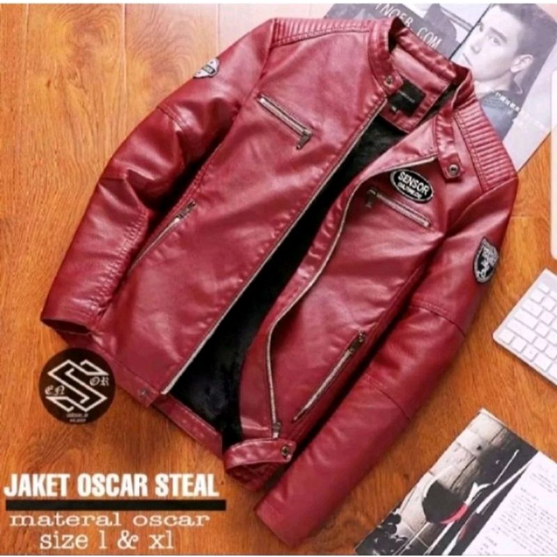 [G_D] Jaket pria Oscar steal Jumbo XXL / Jaket semi kulit pria premium / Jaket kulit pria bigsize XX
