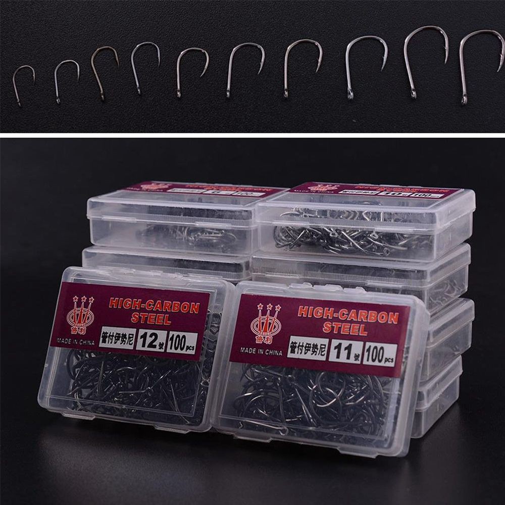 100pcs / Set Kail Pancing Bahan Carbon Steel Tahan Lama