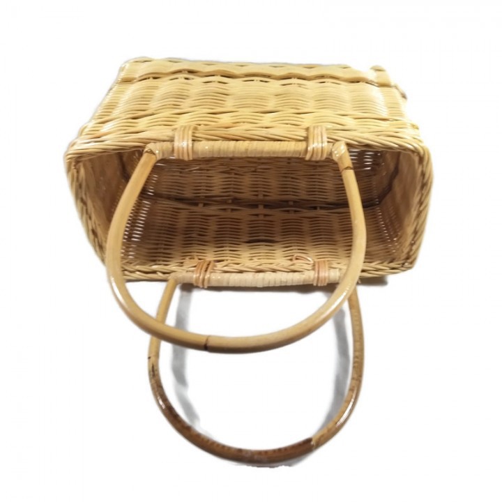 Kerajinan Tangan Rotan - Keranjang Tenteng Kotak Kecil 34x15x29cm