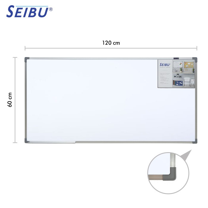 

Papan Tulis Whiteboard Gantung Magnet Single Face Seibu 60 x 120 cm promo