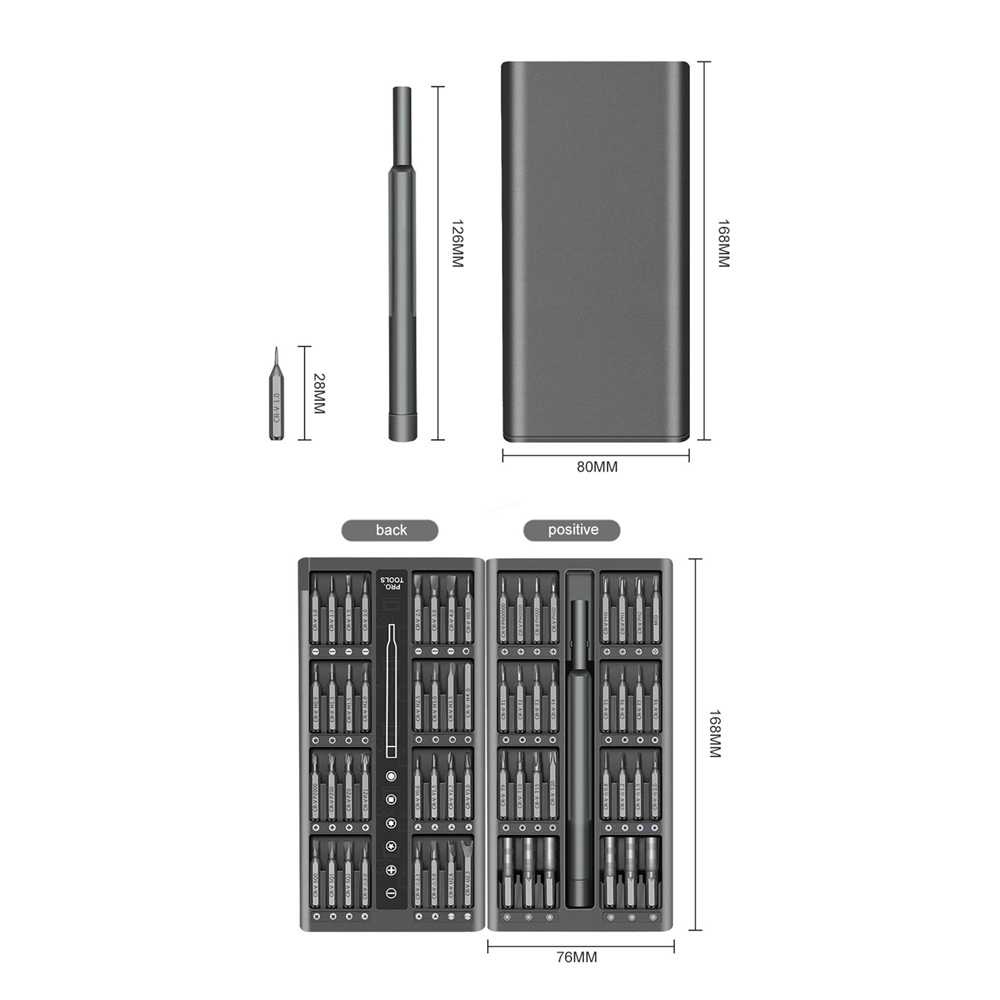 Quk Obeng Set Mobile Phone Repair Kit Magnetic Bits 63 in 1 - Quk63 ( Al-Yusi )