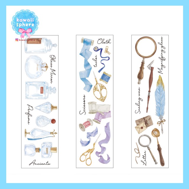 

Sticker Sheet PET - Vintage | Stiker Journal Planner Motif Vintage Perfume Jar / Sewing