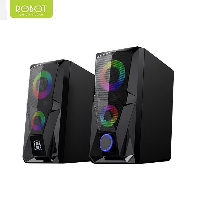 E-Sports Gaming Speaker Robot RS200 3.5mm AUX with 2 Channel Stereo and RGB Flow Lighting Effect