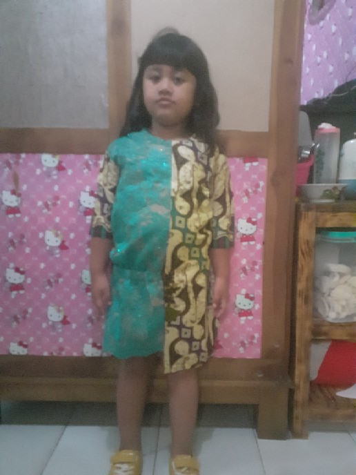 Tunik Batik Anak Brokat Toska Coklat Atasan Batik Anak Muslim Atasan Blus Batik Anak Cantik Unik