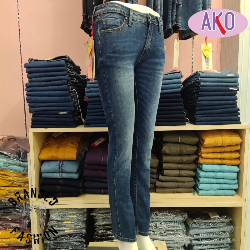 CELANA JEANS WANITA REGULER BRAND AKO JEANS 16-2544 ~