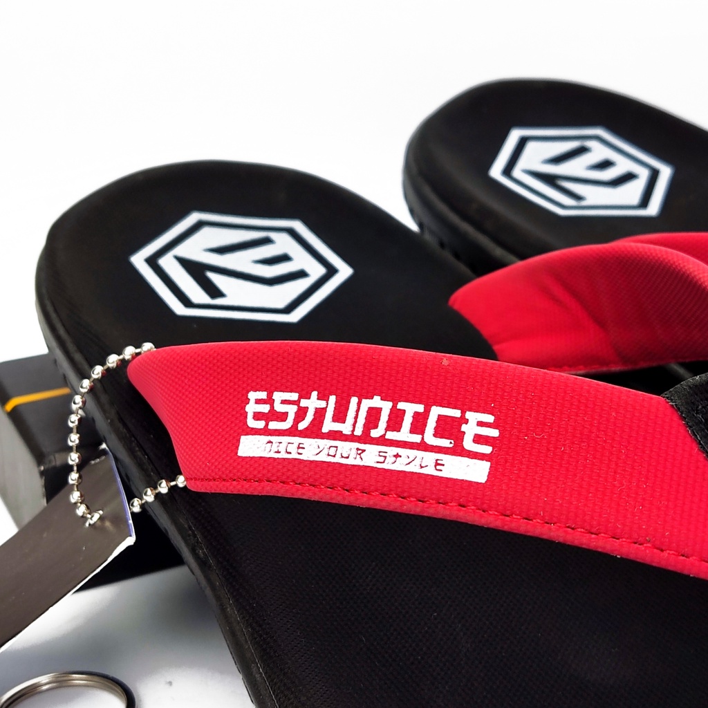 Estunice Sandal Jepit Pria Distro - Freddo D1 Merah-2