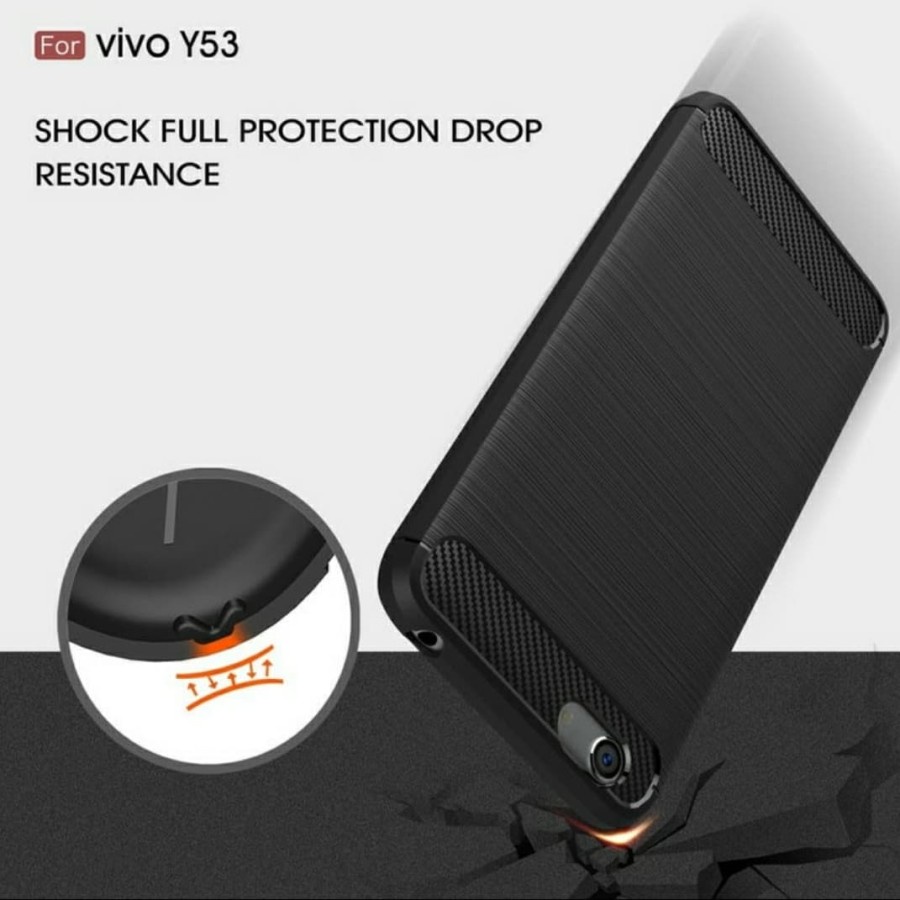 CASE SLIM FIT CARBON IPAKY VIVO Y53 2017 SOFTCASE - FA