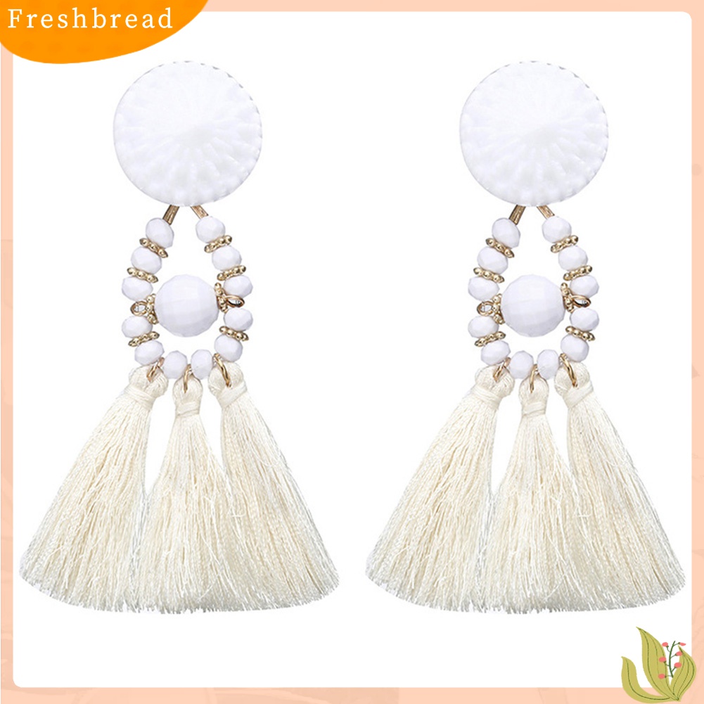 Terlaris Vintage Ethnic Beaded Long Tassel Dangle Statement Earrings Women Jewelry Gift