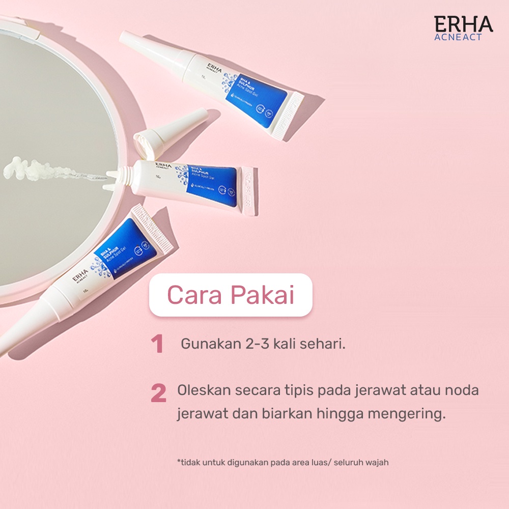 [OBAT TOTOL JERAWAT] [10GR] [HALAL] [BPOM] ERHA Acneact BHA &amp; Sulphur Acne Spot Gel 10g - Obat Totol Jerawat