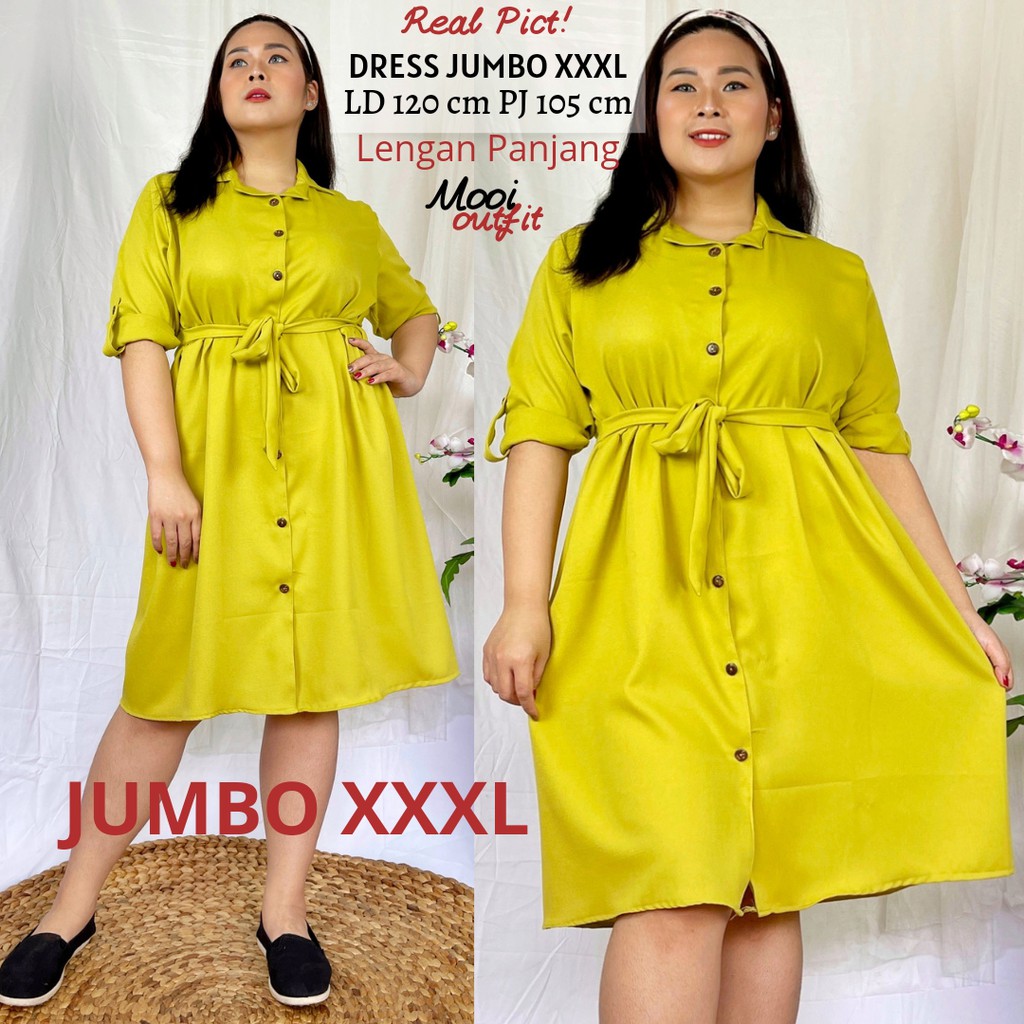 Dress Wanita Jumbo Ld 120 / Dress Kasual Jumbo /Dress Jumbo Murah Ld 120 Kekinian