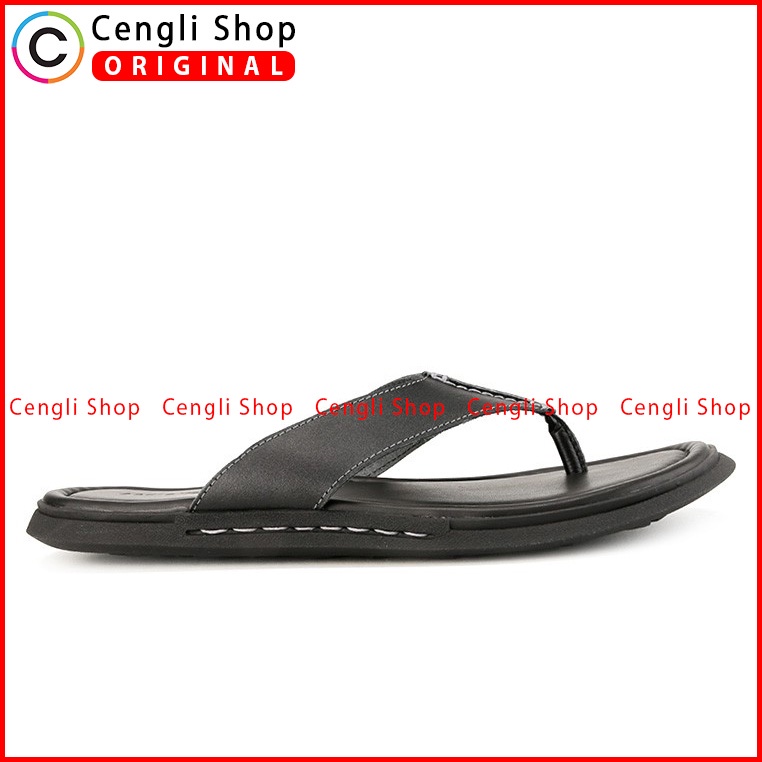 SANDAL JEPIT KULIT ANDRE VALENTINO PRIA ORIGINAL CASUAL HITAM AVM08