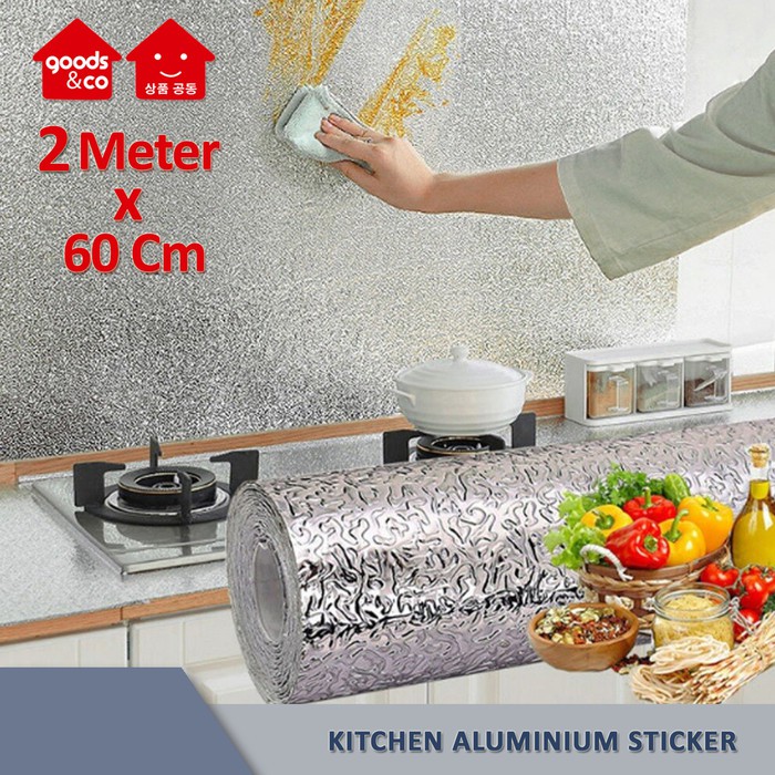 Sticker Dinding Dapur Aluminium Foil Anti Minyak Anti Air Anti Lembab