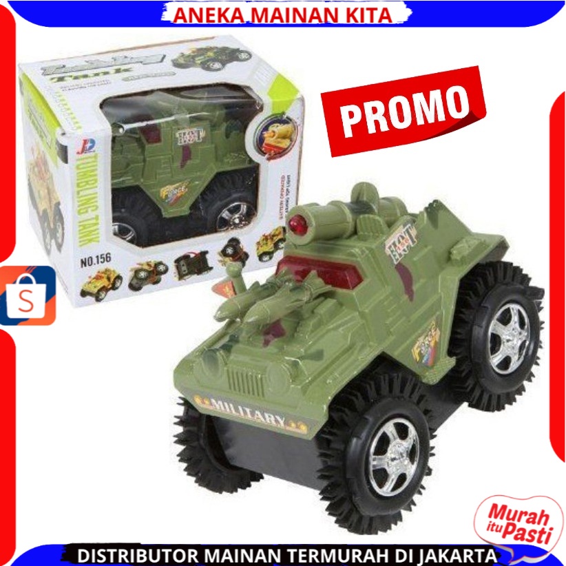 Mainan Anak Laki Laki Mobilan Jungkir Balik Tumbling Tank Millitary Car Mainan Anak Tank Militer