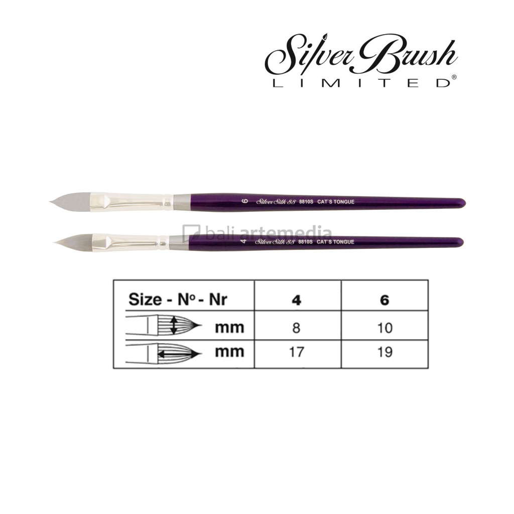 Kuas Lukis Perlengkapan Melukis Silver Brush Silk 88 - Cat's Tongue 8810S Terlaris Termurah By Bali Artemedia