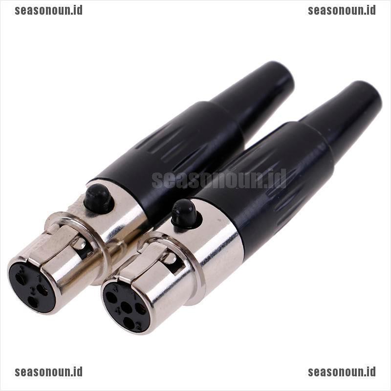 (sea) 1pc Konektor Audio Mini XLR 3 4 Pin Female Plug XLR Untuk Mikrofon