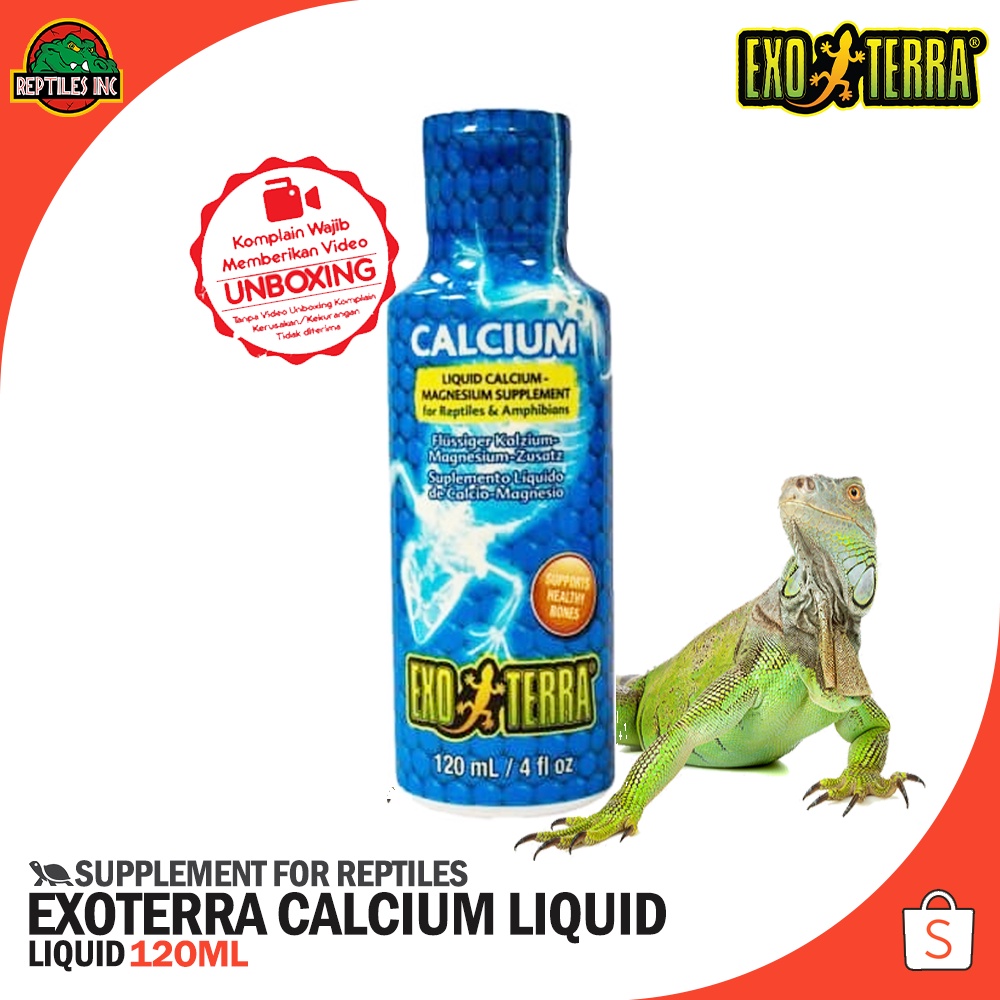 Exoterra Calcium Liquid / Kalsium Cair Suplemen Vitamin utk Reptil Torto Sulcata Iguana Kadal Tegu