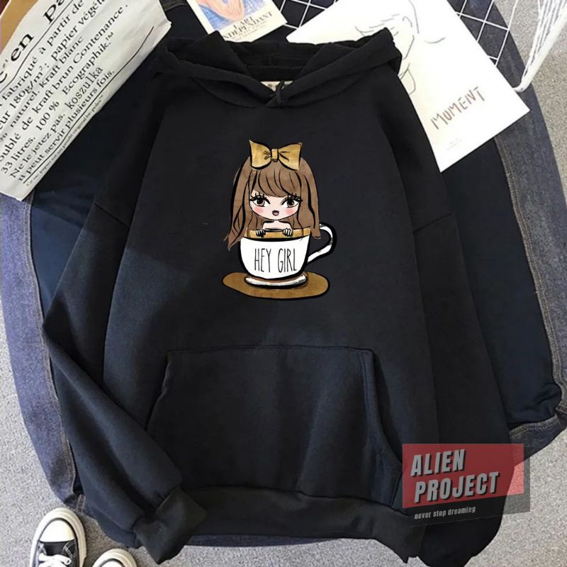 Alien Project Hoodie hei girl Hoodie cewek Hoodie wanita