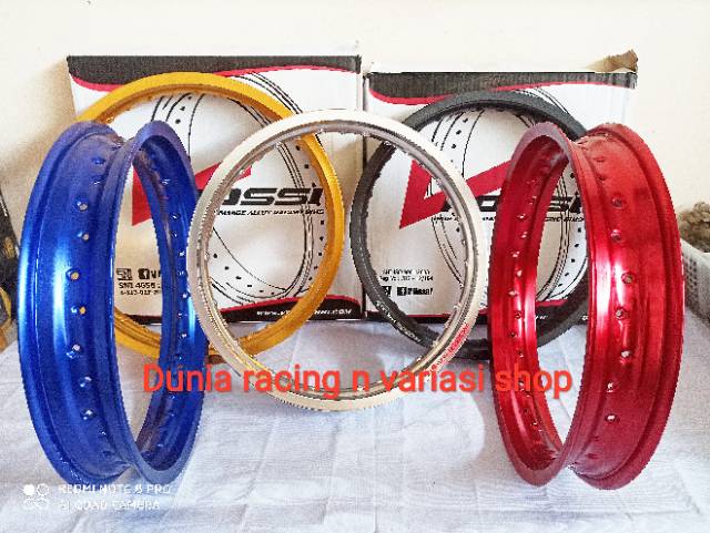 Velg Rossi 350 17 Hole 36 ada Gold Silver Biru