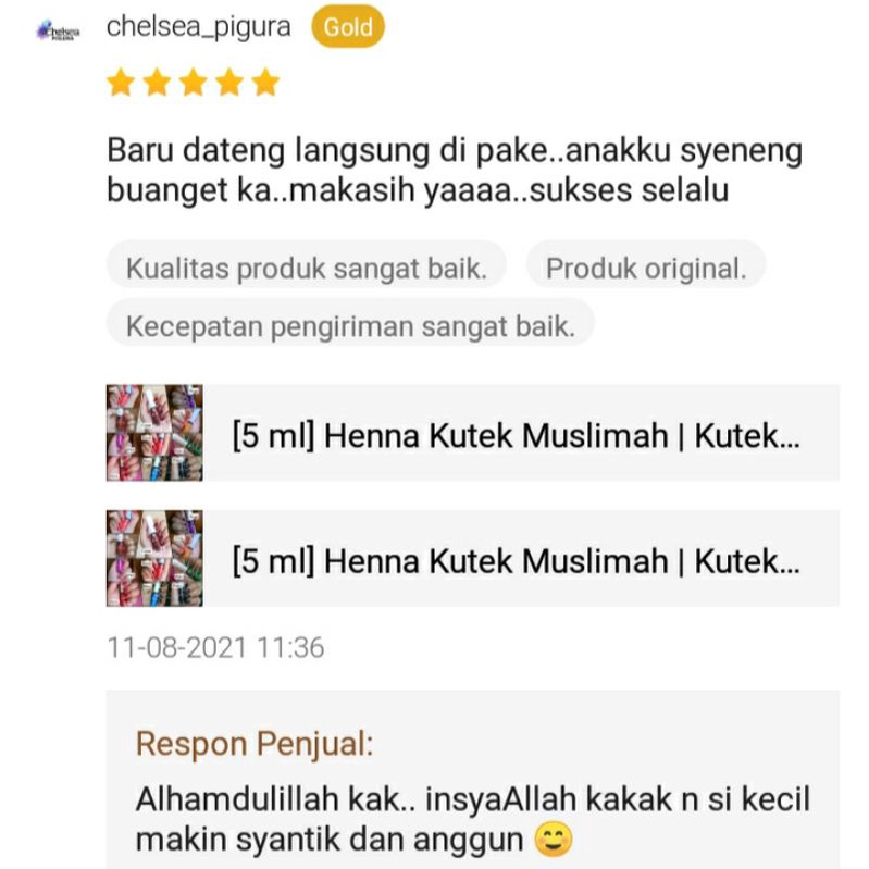 (Paket Mungil) Mini Geulis Henna Muslimah Halal Tembus Air | Cat Kuku Halal plus Deodorant Bodyspray