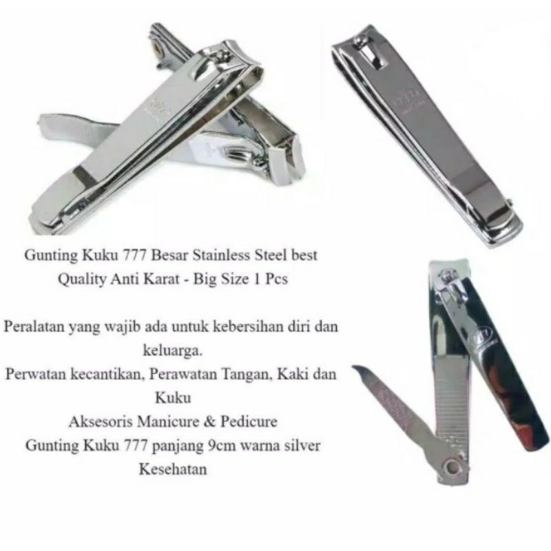 ~ PIYOSHI08 ~ Gunting Kuku 777 Ukuran Sedang/Besar/Kecil, Nail Clipper , Gunting Kuku Dewasa Stainless AF141