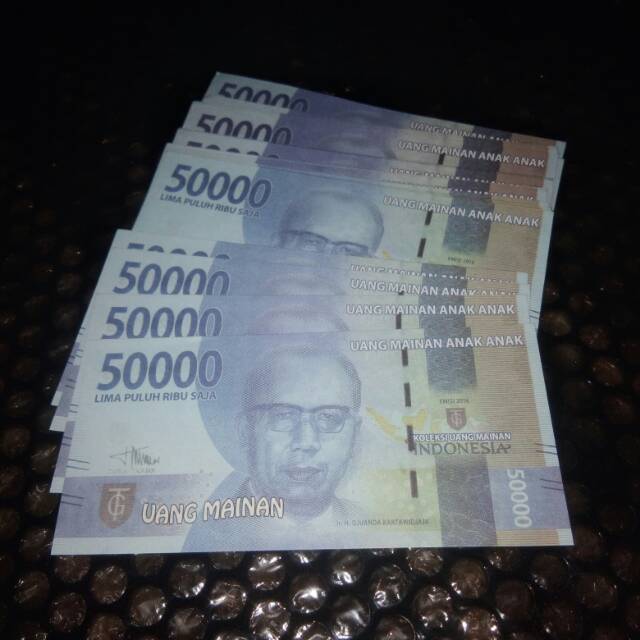 Uang kertas mainan pecahan 50.000 rupiah